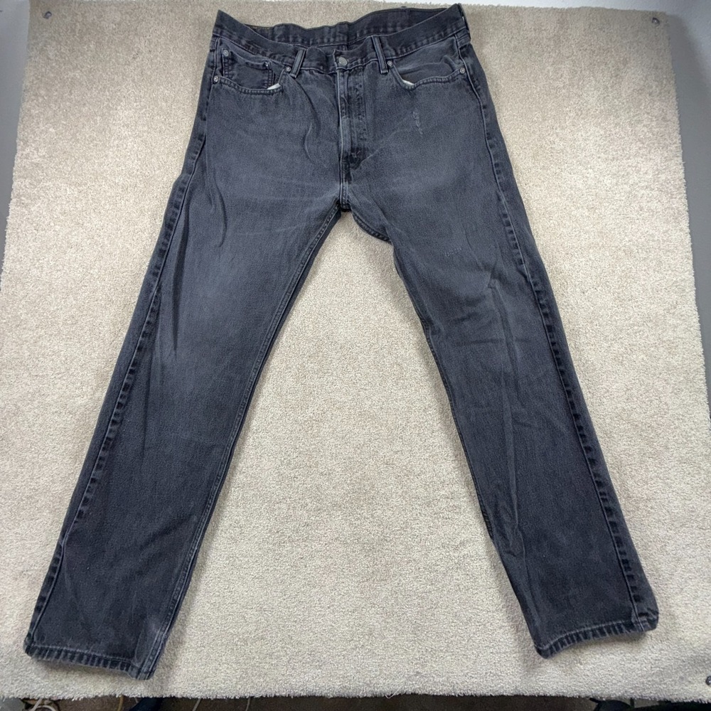 Levi's 505 Jeans Mens 38x34 Gray Denim Cotton Mid Rise Streetwear Straight Leg